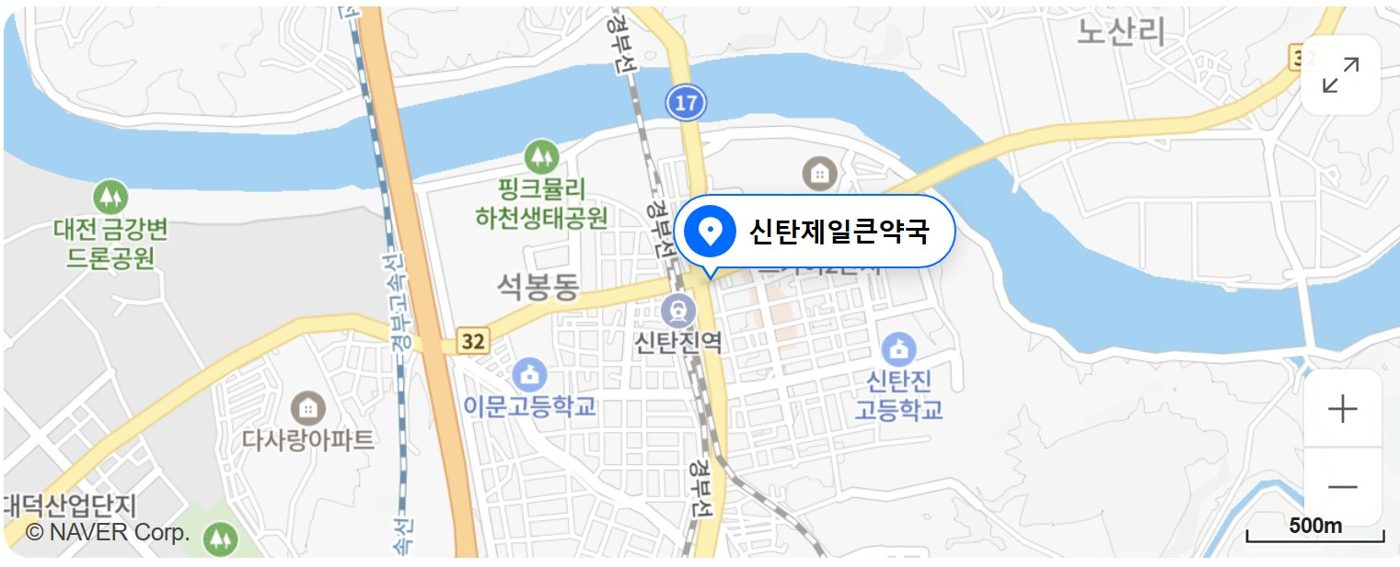평화온 마취통증의학과 위치 - 대전 대덕구 신탄진로 824, 신탄진역 인근
